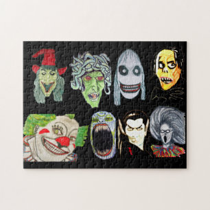 HALLOWEEN MONSTER COLLAGE LEGPUZZEL