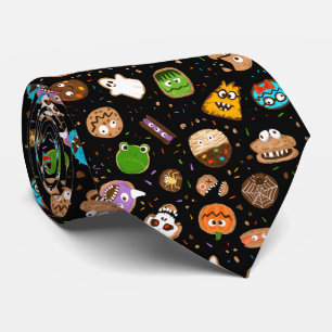 Halloween Monster Cookie Faces fun Signature Stropdas