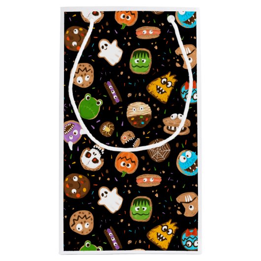 Halloween Monster Cookie Fun kinder Party Klein Cadeauzakje (Achterkant)