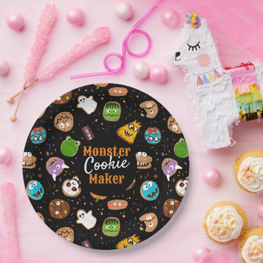 Halloween Monster Cookie Maker leuk kleurrijk Papieren Bordje (Feest)