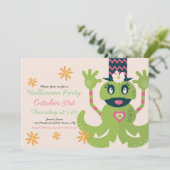 Halloween Monster Costume Party Groovy Uitnodiging (Staand voorkant)