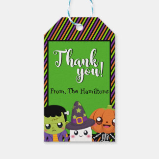Halloween Monster Dank u Label voor feestvieren Cadeaulabel