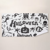 Halloween Monster Doodles Plezier Badhanddoek (Badhanddoek)