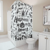 Halloween Monster Doodles Plezier Douchegordijn (In situ)