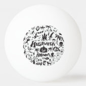 Halloween Monster Doodles Plezier Pingpongbal (Achterkant)