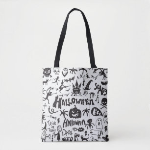 Halloween Monster Doodles Plezier Tote Bag