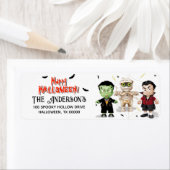 Halloween Monster Feestje Etiket (Insitu)