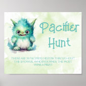 Halloween Monster Fopspeen Hunt Baby shower spel Poster (Voorkant)