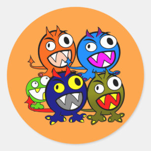 Halloween Monster Friends Ronde Sticker