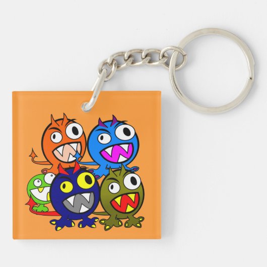 Halloween Monster Friends Sleutelhanger (Achterkant)