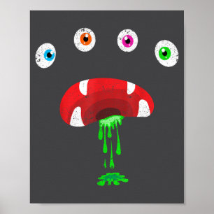 Halloween Monster Gezicht Kostuum Cute Peuter Mons Poster