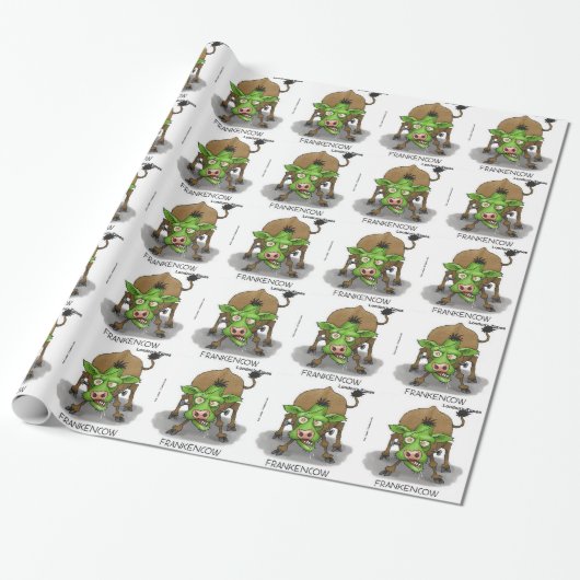 Halloween Monster Grappige Koe Cadeaus Cadeaupapier (Uitgerold)