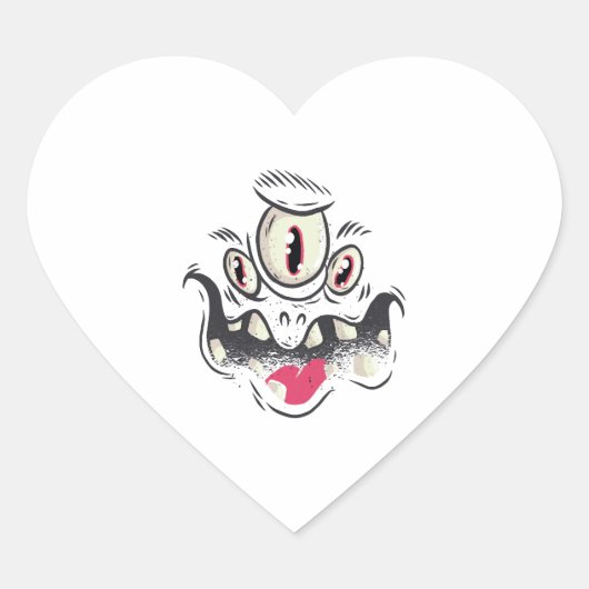 Halloween monster hart sticker (Voorkant)