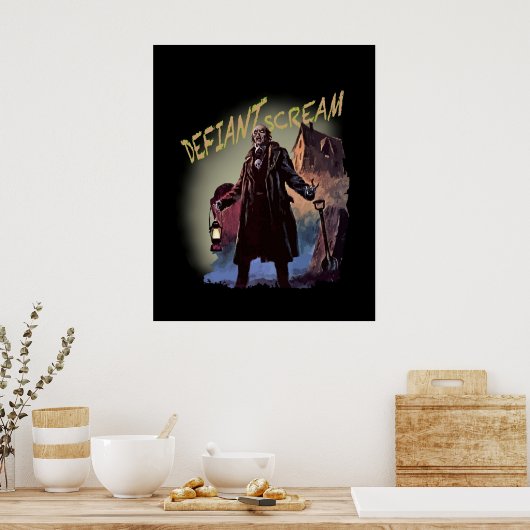 Halloween Monster Horror Comic Defiant Scream Poster (Keuken)