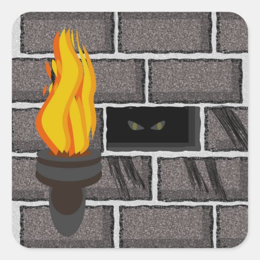 Halloween Monster in de Muren Sticker (Voorkant)