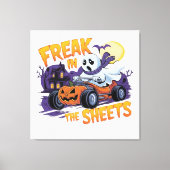 HALLOWEEN MONSTER IN HET BEDDENGORDIJN CANVAS AFDRUK (Voorkant)