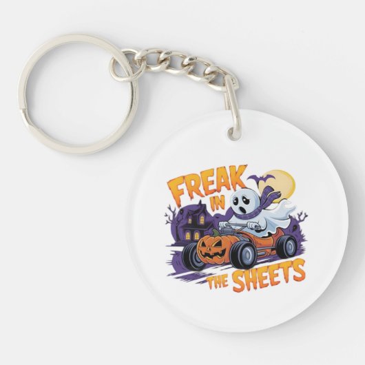 HALLOWEEN MONSTER IN HET BEDDENGORDIJN SLEUTELHANGER (Voorkant)