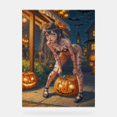 Halloween Monster Jack-o-Lantern & Bat Vixen Girl Acryl Bord (Voorkant)