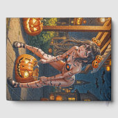 Halloween Monster Jack-o-Lantern & Bat Vixen Girl Gastenboek (Achterkant)