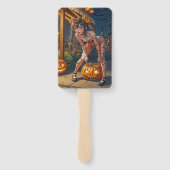 Halloween Monster Jack-o-Lantern & Bat Vixen Girl Handwaaier (Achterkant)