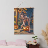 Halloween Monster Jack-o-Lantern & Bat Vixen Girl Hangend Wandkleed (Slaapkamer)