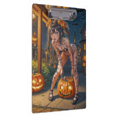 Halloween Monster Jack-o-Lantern & Bat Vixen Girl Klembord (Rechts)