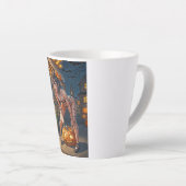 Halloween Monster Jack-o-Lantern & Bat Vixen Girl Latte Mok (Rechterhoek)