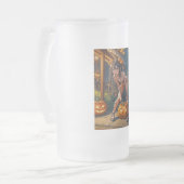 Halloween Monster Jack-o-Lantern & Bat Vixen Girl Matglas Bierpul (Voorkant links)