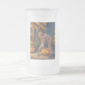 Halloween Monster Jack-o-Lantern & Bat Vixen Girl Matglas Bierpul (Center)