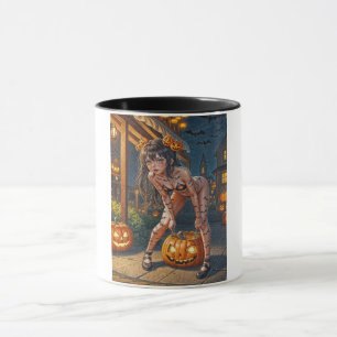 Halloween Monster Jack-o-Lantern & Bat Vixen Girl Mok