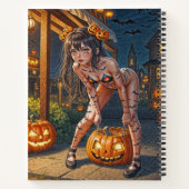 Halloween Monster Jack-o-Lantern & Bat Vixen Girl Notitieboek (Achterkant)