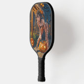 Halloween Monster Jack-o-Lantern & Bat Vixen Girl Pickleball Paddle (Links)