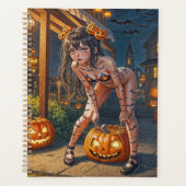 Halloween Monster Jack-o-Lantern & Bat Vixen Girl Planner (Voorkant)