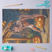 Halloween Monster Jack-o-Lantern & Bat Vixen Girl Tissuepapier (Craft)