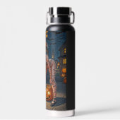 Halloween Monster Jack-o-Lantern & Bat Vixen Girl Waterfles (Achterkant)