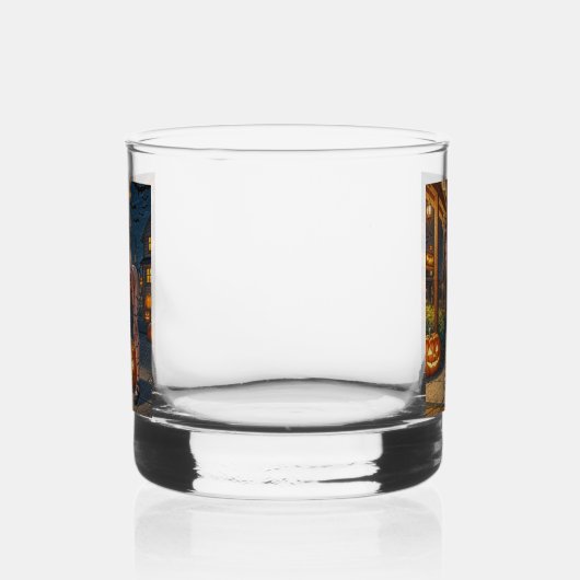 Halloween Monster Jack-o-Lantern & Bat Vixen Girl Whisky Glas (Rechts)