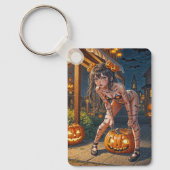 Halloween Monster Jack-o-Lantern & Vleermuis Vixen Sleutelhanger (Voorkant)
