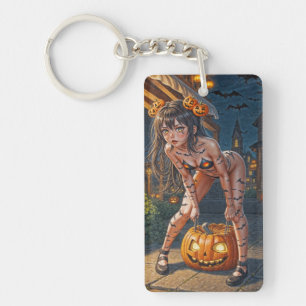 Halloween Monster Jack-o-Lantern & Vleermuis Vixen Sleutelhanger