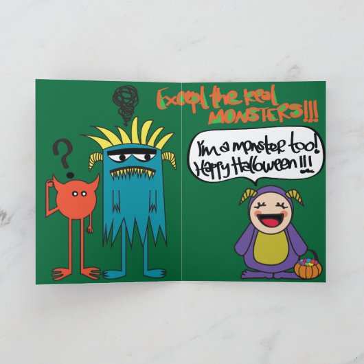 Halloween Monster Kaart (Binnen)