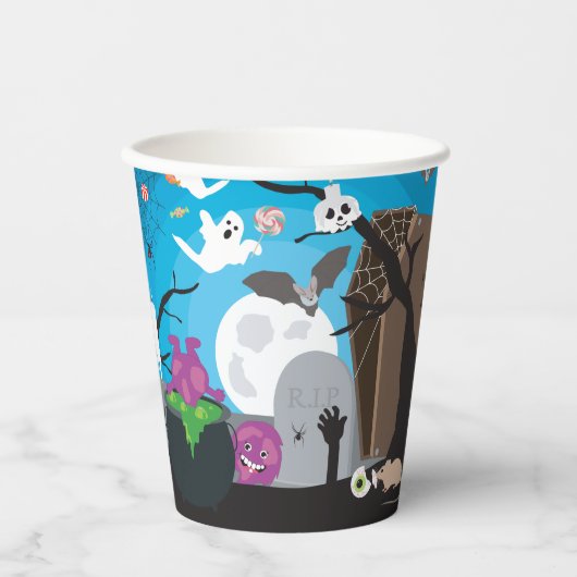 Halloween Monster Kinder Halloween Party Papieren Bekers (Voorkant)
