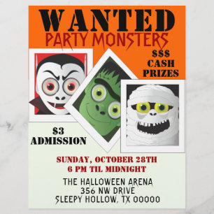 Halloween monster kostuum feest uitnodiging flyer