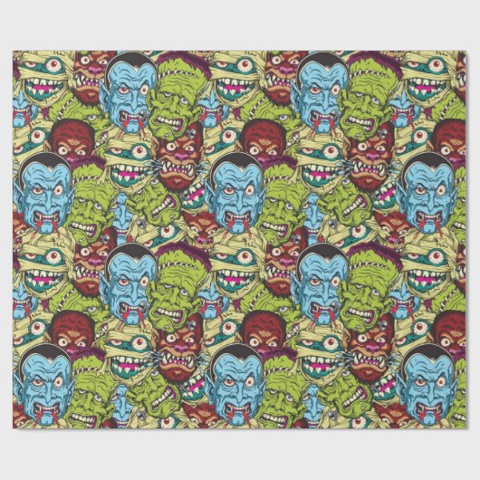 Halloween Monster Mash Cadeaupapier (Vlak)