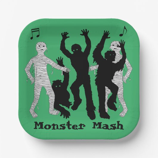 Halloween Monster Mash Dance Party Papieren Bordje (Voorkant)
