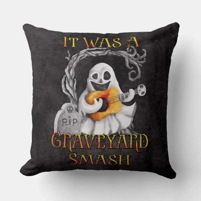 Halloween Monster Mash Ghost Graveyard Smash Kussen (Voorkant)