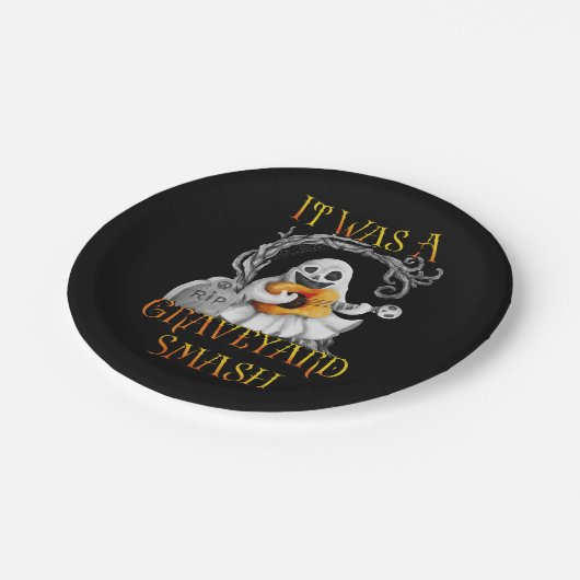 Halloween Monster Mash Ghost Graveyard Smash Papieren Bordje (Gekanteld)