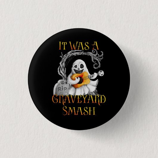 Halloween Monster Mash Ghost Graveyard Smash Ronde Button 3,2 Cm (Voorkant)