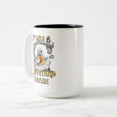 Halloween Monster Mash Ghost Graveyard Smash Tweekleurige Koffiemok (Voorkant links)