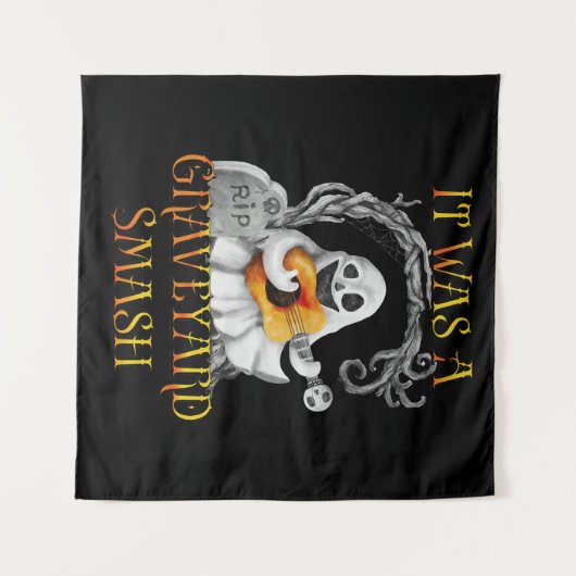 Halloween Monster Mash Ghost Graveyard Smash Wandkleed (Voorkant (horizontaal))