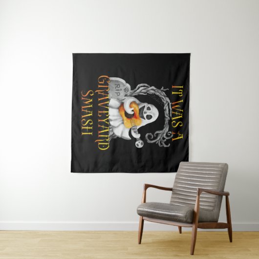 Halloween Monster Mash Ghost Graveyard Smash Wandkleed (In Situ (horizontaal))