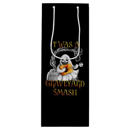 Halloween Monster Mash Ghost Graveyard Smash Wijn Cadeautas (Voorkant)